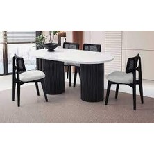 Mobilgen Kar Beyaz 4 Adet Kuzey Sandalye Orkide Masa Takımı