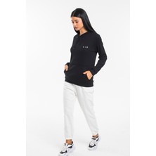 Kadın Kapşonlu Rahat Kalıp  Ince Ar Baskılı Swetashırt SPR24SWK122