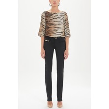 Siyah Cebi Aksesuarlı Boru Paça Pantolon 40943