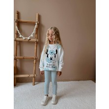 Kız Çocuk Minnie Modelli Taytlı Takım