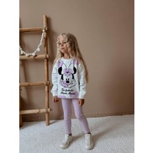 Kız Çocuk Minnie Modelli Taytlı Takım