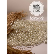 8 mm A.kalite Plastik Inci Boncuk (50 GRAM-200 Adet) Takı Çanta Aksesuar Boncuğu