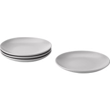 Tatlı Tabağı Seti, Mat Açık Gri, 20 Cm, 4 Adet