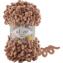 Alize Puffy Fine El Örgü Ipliği 261 Sütlü Kahve  - 1 Adet
