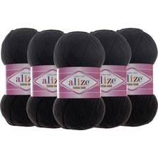 Alize Cotton Gold El Örgü Ipliği 60 Siyah  - 5 Adet