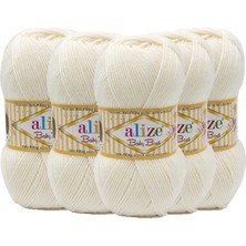 Alize Baby Best Anti Pilling El Örgü Ipliği 450 Krem  - 5 Adet