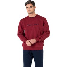 Pierre Cardin 6115 Erkek Bordo Uzun Kollu Bisiklet Yaka Üç Iplik Eşofman Takımı