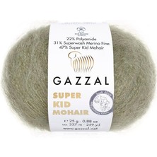 Gazzal Super Kid Mohair 25GR 64407 Küf Yeşili - 1 Adet