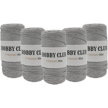 Hobby Club 4 No Simli Polyester Makrome Ip 200GR 3mm 060 Gri  - 5 Adet