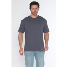 Black Horn Erkek Bisiklet Yaka %100 Pamuk Oversize T-Shirt