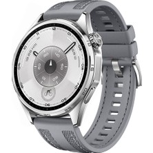 Sneezy Huawei Watch Gt6 46MM ile Uyumlu Metal Tokalı Dikiş Detaylı Şık Dokuma Silikon Kordon