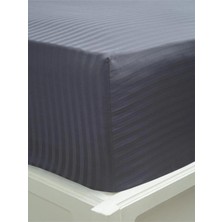 Vessino Home  Pamuk Saten Lastikli Çarşaf Takımı Çizgili Çift Kişilik Beyaz/renkli Otel Tipi Lüx Yastıklı