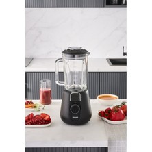 Şık Siyah Çift Kademeli Masa Blender, Güçlü ve Dayanıklı Tasarım