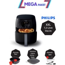 7.3l Yağsız Fritöz, Izgara, Pişirici ve Kahvaltı Paketi Beyaz