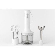 Yüksek Güçlü Beyaz Blender Seti, Çırpıcı ve Doğrayıcıyla Çok Fonksiyonlu