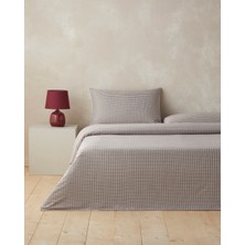 English Home Tattersall İpliği Boyalı Çift Kişilik Çarşaflı Nevresim Takımı 200x220 cm Kahverengi