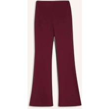 DeFacto Flare Fit Toparlayıcı Yüksek Bel İspanyol Paça Standart Boy Ribana Sporcu Pantolon F5040AX25WN