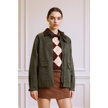 DeFacto Su Geçirmez Relax Fit Kontrast Yaka Fermuarlı Mont E8624AX25AU