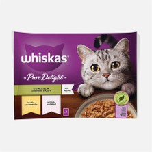 Whiskas Pure Delight Dilimli Seçim Tavuklu ve Somonlu Poşet Yaş Mama 85 gr x 4 Adet
