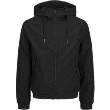 Jack & Jones JJEBASIC SOFTSHELL HOOD N Siyah Erkek Mont