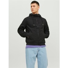 Jack & Jones JJEBASIC SOFTSHELL HOOD N Siyah Erkek Mont