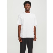 Jack & Jones JJEBRADLEY TEE SS O-NECK Beyaz Erkek Kısa Kol T-Shirt