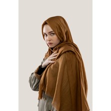 Pamuk Şal Düz  Karamel Kahverengi - Günlük Kullanım