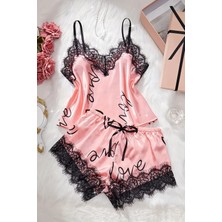 Merry See Love Kalp Baskılı Şortlu Pijama Takımı