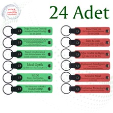 Miawiki F Yeşili & Nar Çiçeği, Düğün Misafirlerine Armağan 24’lı Set, Kişiselleştirilebilir Deri Hediyelik