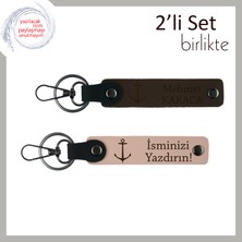 Miawiki Teknede Geçen Yazların Temsilcisi, Isme Özel Hediyelik Çapa Motifli Set, Koyu Kahve-Yavru Ağzı