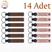 Miawiki A Kahve & Yavru Ağzı, Kurumsal Seminerlere Katılanlara Hediye, 14’lü Set, Isimli Deri Anahtarlık