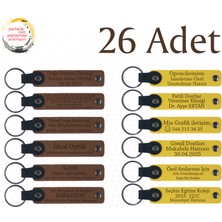 Miawiki A Kahve & Sarı, Beden Eğitimi Öğretmeninden Anı, 26’lı Set, Isim Yazılabilen Deri Anahtarlık