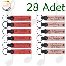 Miawiki Nar Çiçeği & Yavru Ağzı, 28’li Set, Mesajlı Deri Hatıra Anahtarlık Yılbaşı Kutlamalarına Anlamlı Anı