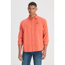 Lee Loose Fit Turuncu Erkek Gömlek L66N205295B50 Uzun Kollu Gömlek