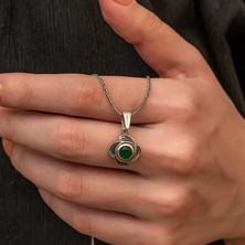 Aya Diamond Gümüş Çiçek Desenli Otantik Kadın Kolye