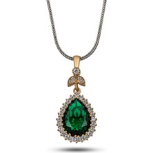 Aya Diamond Gümüş Zümrüt Taşlı Hürrem Kadın Kolye
