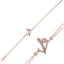 Aya Diamond Gümüş Rose Elif Vav Kadın Bileklik