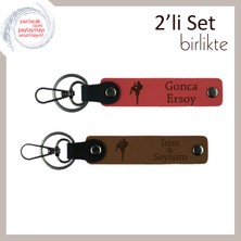 Miawiki Sporcu Sevgiliye Tarz Sahibi Dövüş Temalı Hediye, Kalıcı Deri Anahtarlık Takım, Nar Çiçek-Açık Kahve