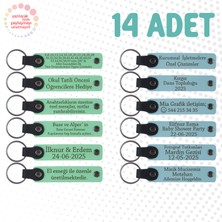 Miawiki Yeşil & Gök Mavi, Kurumsal Workshop Katılımcılarına Hediye, 14’lü Set, Kişiye Özel Şık Anahtarlık