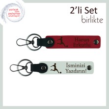 Miawiki Futbol Figürlü Kız Sporcuya Ilham Veren Hediye Anahtarlık, Isminizi Yazdırabilirsiniz, Kırmızı-Beyaz