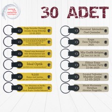 Miawiki Sarı & Sütlü Kahve, 30’lu Set, Kişiye Özgü Yazılı Anahtarlık, Yüzme Yarışması Katılımcılarına Hediye