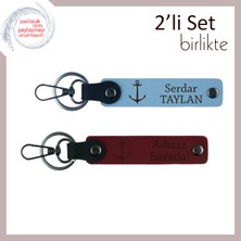 Miawiki Tekne Figürlü Deri Tasarım, Kaptan Olmak Isteyene Uygun Yazılabilir Hediye, Gök Mavi-Bordo
