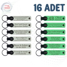 Miawiki Beyaz & Fıstık Yeşili, Doğa Turu Ekibine Veda Anısı, 16’lı Set, Isim Yazılı Anlamlı Deri Hediyelik