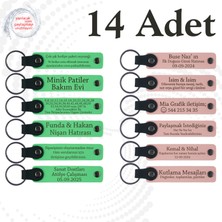 Miawiki F Yeşili & Y Ağzı, Kurumsal Workshop Katılımcılarına Anı, 14’lü Set, Kişiye Özel Deri Anahtarlık