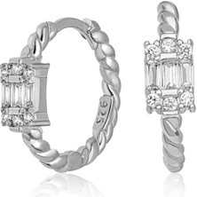 Aya Diamond Gümüş Baget Taşlı Kadın Küpe