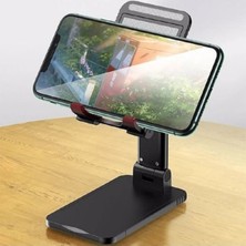 Ayarlanabilir Masaüstü Telefon ve Tablet Tutucu, Şık Siyah Renkli ve Kullanışlı Tasarım
