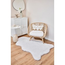 Reiki Beyaz - Kalın Peluş Halı | Yıkanabilir Süet Tabanlı