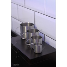 304 Paslanmaz Çelik 4'lü Sütlük Seti  | Krema ve Süt Potu | Süt Sunum Kabı | 30 - 90 - 150 - 250 ml