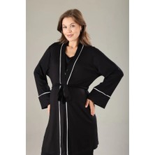 Pamuklu Kruvaze Yaka Lohusa ve Günlüğe Uygun Pijama Sabahlık Takımı
