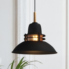 Fener Siyah Avize Ahşap Başlık Tekli Sarkıt Mutfak Çocuk Odası Masaüstü Aydınlatma Modelleri